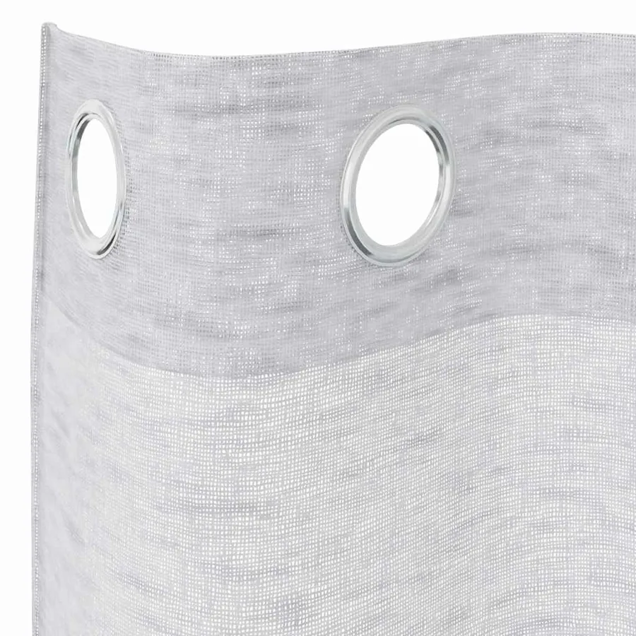 Rideau en Voile 2 pcs Gris clair 140 x 140 cm Polyester - 5