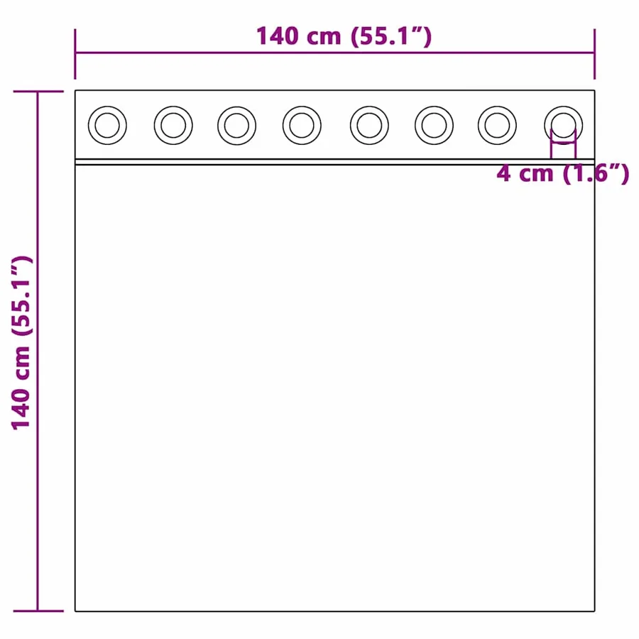 Rideau en Voile 2 pcs Gris clair 140 x 140 cm Polyester - 8