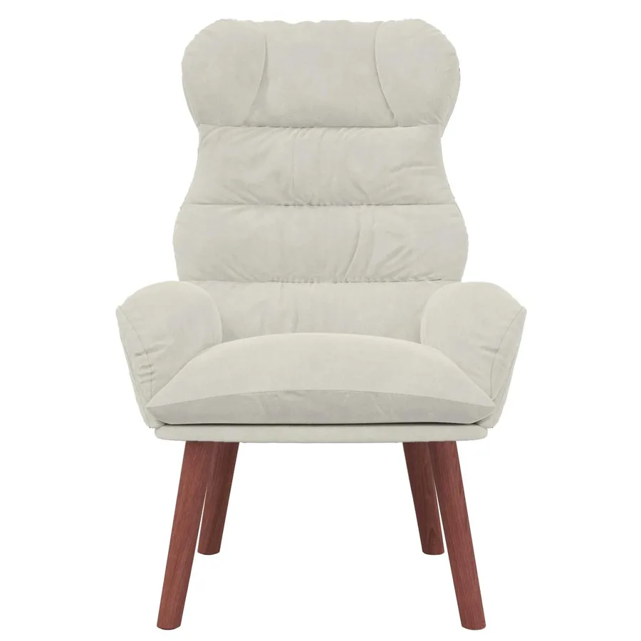 fauteuil Crème 69 x 74 x 93 cm Velours - 4