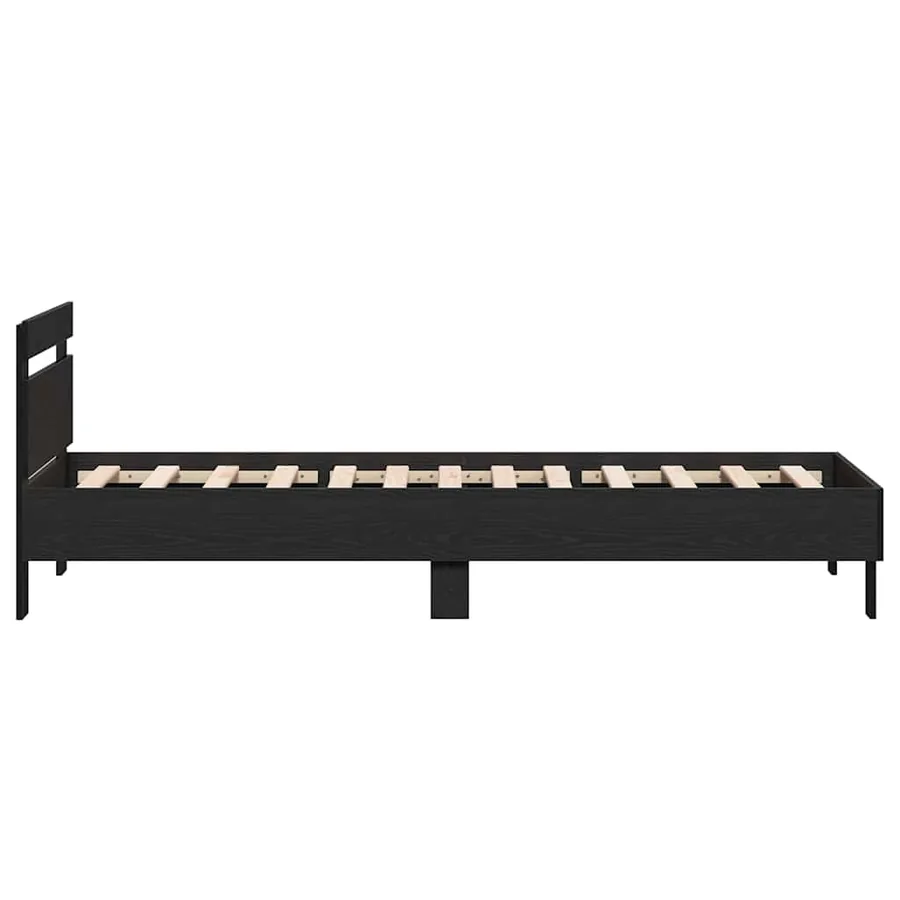 Cadre de lit Chêne noir 203 x 95 x 70 cm Bois d'ingénierie - 6