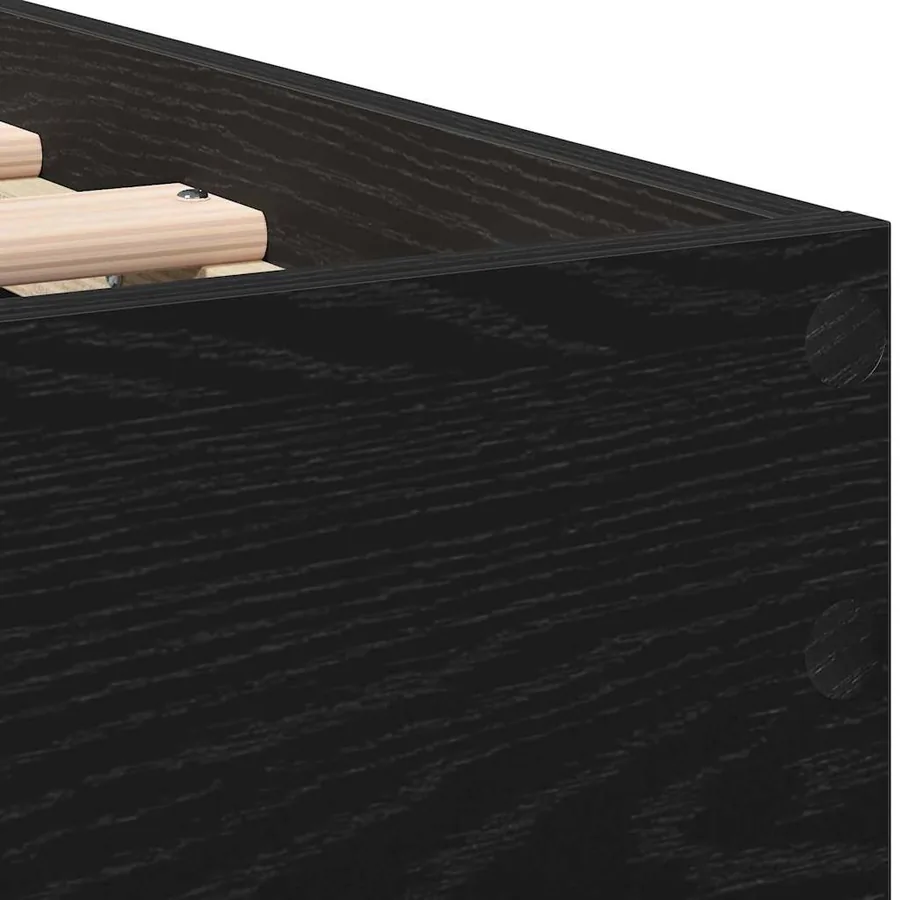Cadre de lit Chêne noir 203 x 95 x 70 cm Bois d'ingénierie - 9