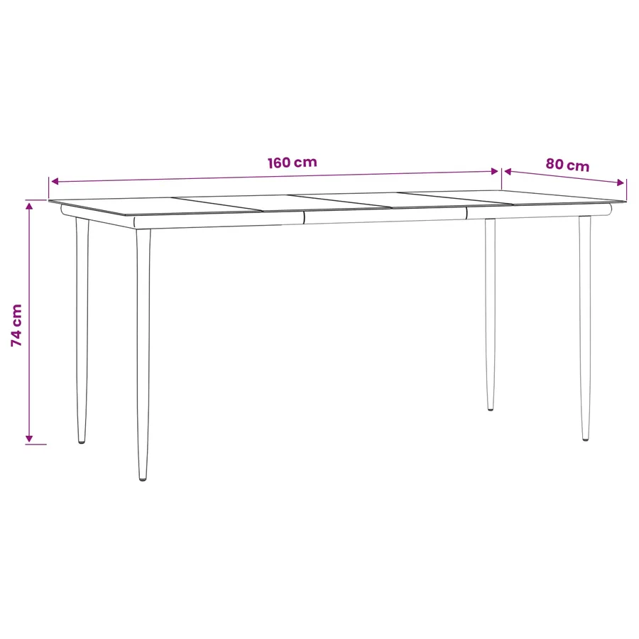 Ensemble de salle à manger pour jardin 7 pcs Gris clair - 5