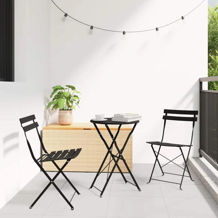 Ensemble bistro pliant 3 pcs Anthracite Acier