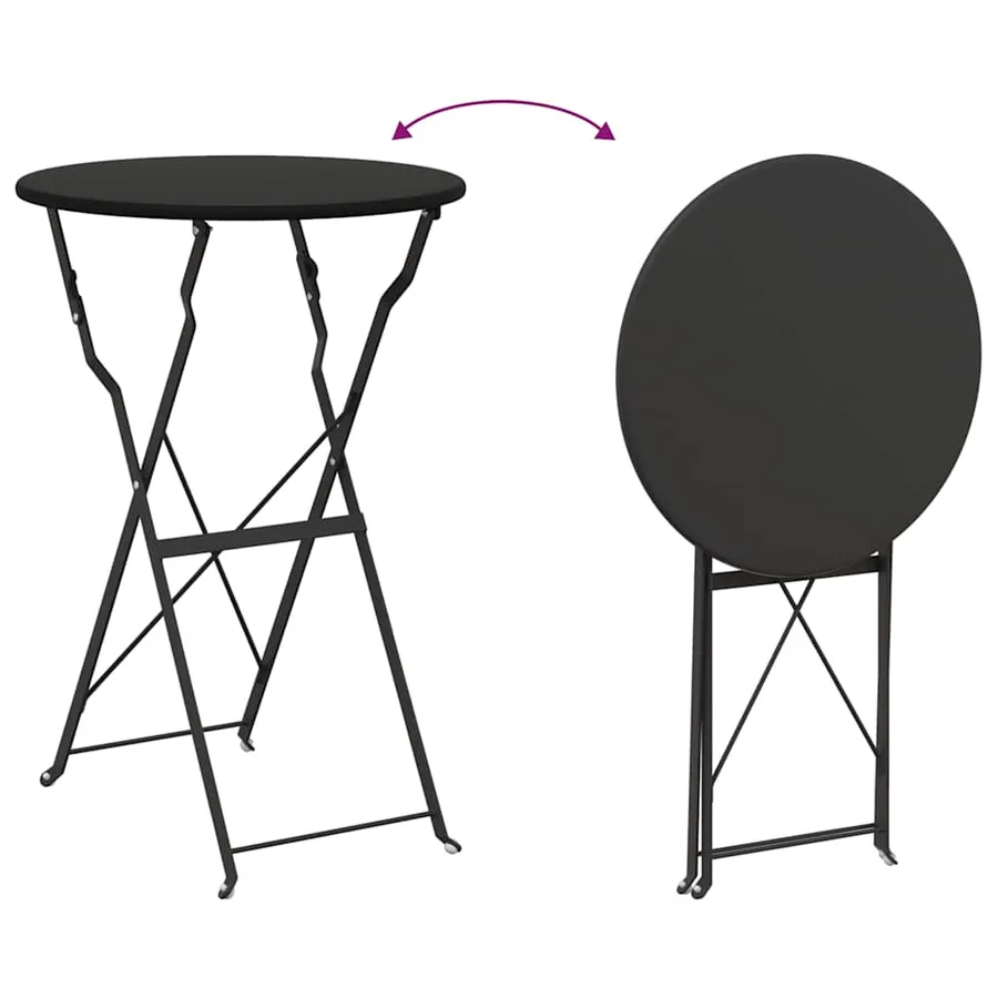 Ensemble bistro pliant 3 pcs Anthracite Acier - 10