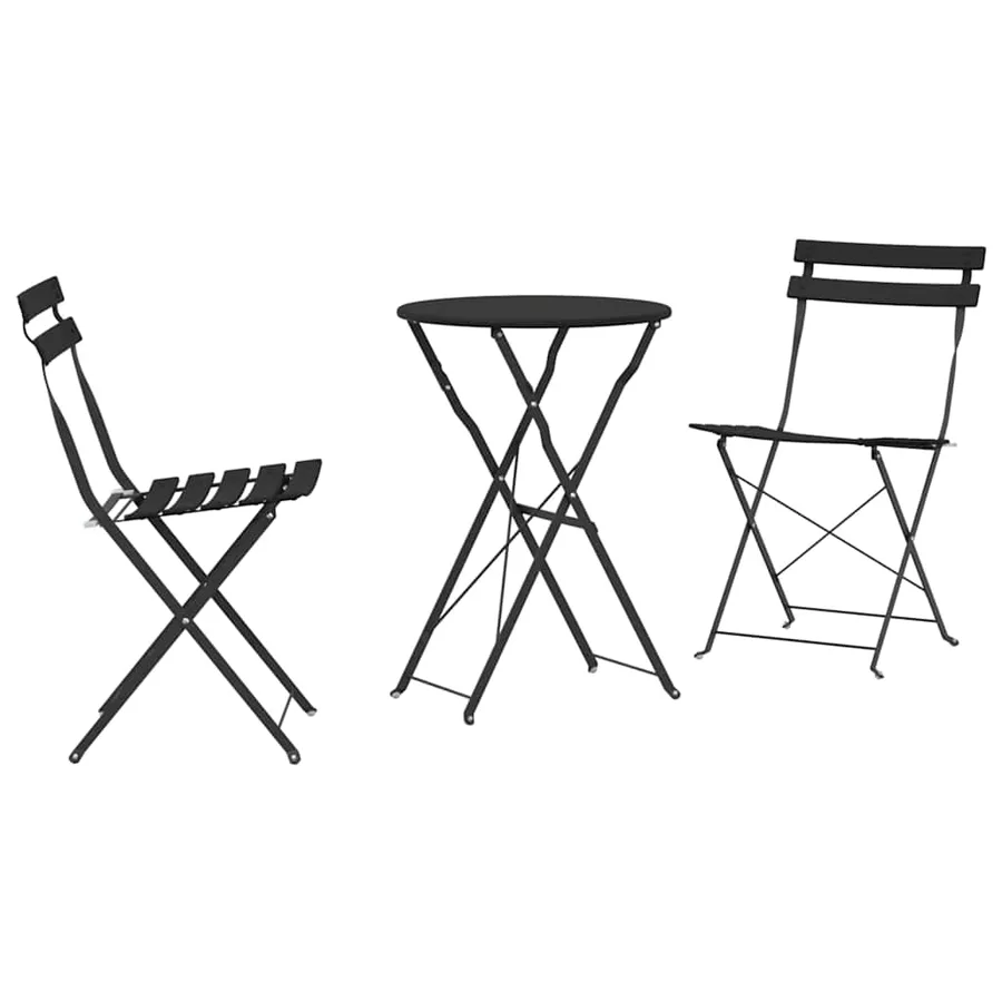 Ensemble bistro pliant 3 pcs Anthracite Acier - 2