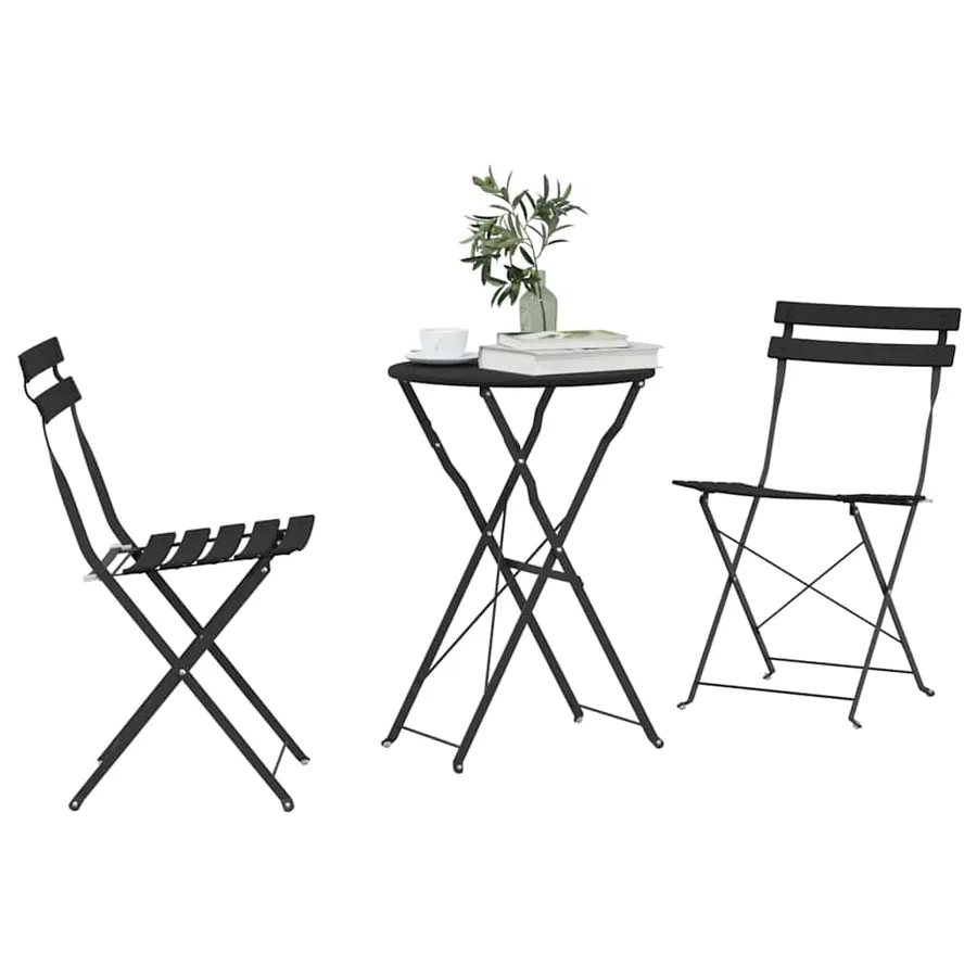Ensemble bistro pliant 3 pcs Anthracite Acier - 3