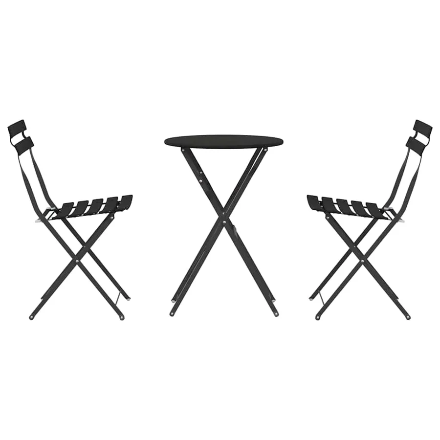 Ensemble bistro pliant 3 pcs Anthracite Acier - 7