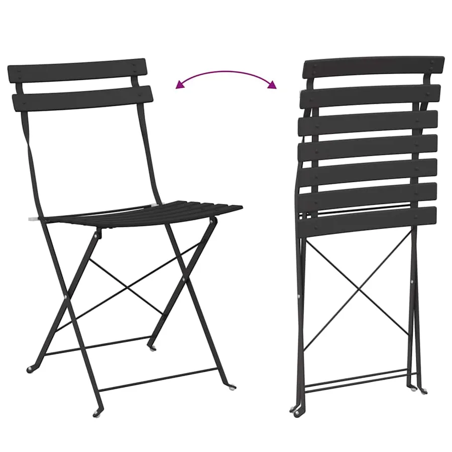 Ensemble bistro pliant 3 pcs Anthracite Acier - 9