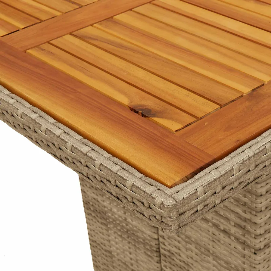 Ensemble de salle à manger pour jardin 9 pcs Beige polyrotin - 11