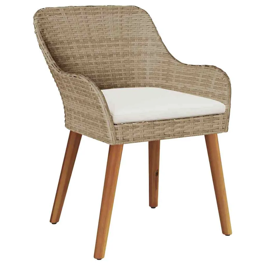 Ensemble de salle à manger pour jardin 5 pcs Beige polyrotin - 6
