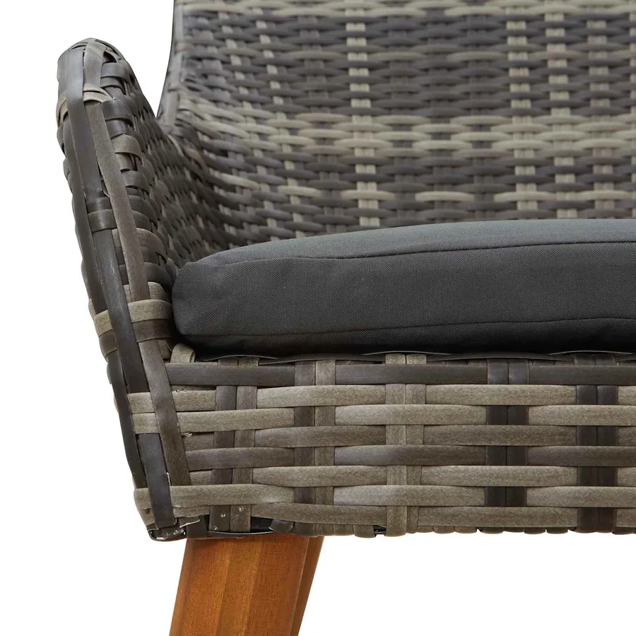 Ensemble de salle à manger pour jardin 9 pcs Gris polyrotin - 8