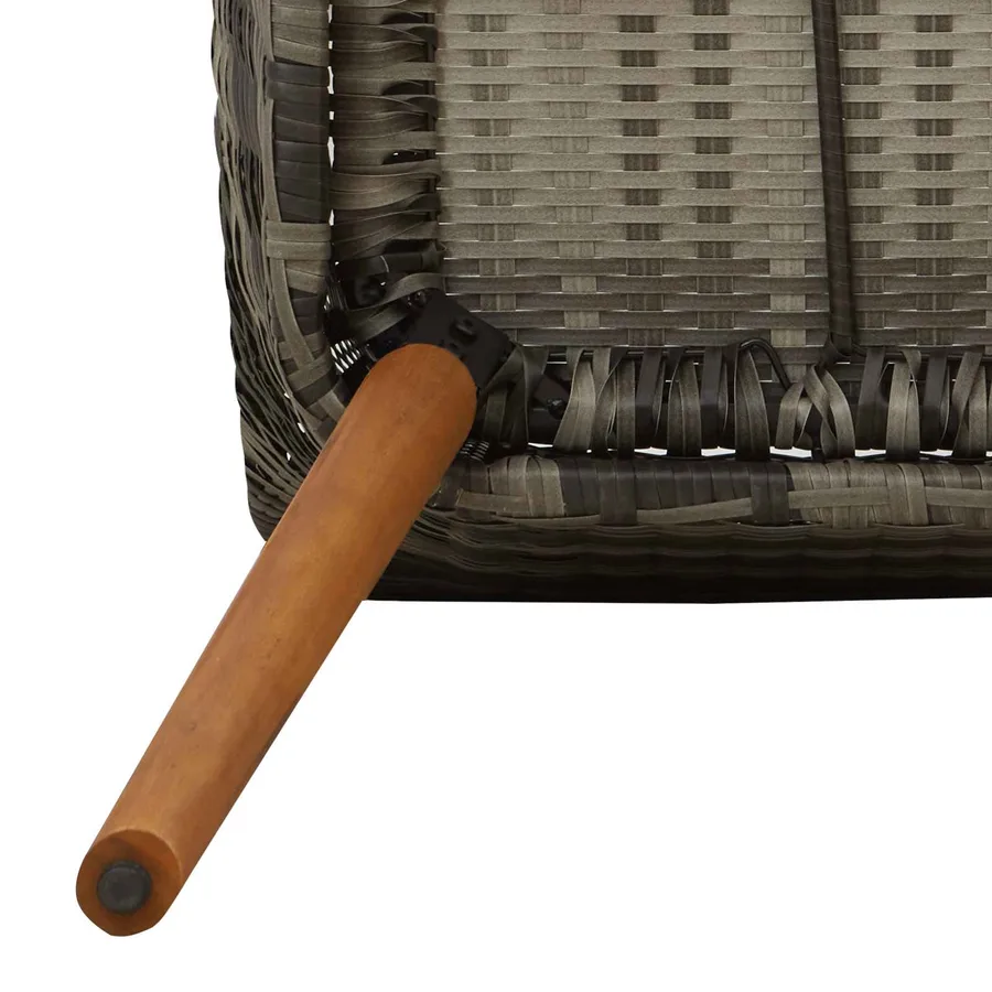 Ensemble de salle à manger pour jardin 9 pcs Gris polyrotin - 9