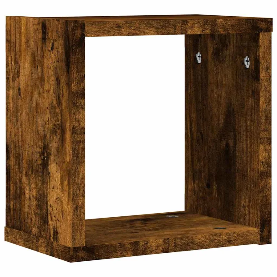 Étagères Murales avec étagère 2 pcs Chêne fumé 26 x 15 x 26 cm - 4