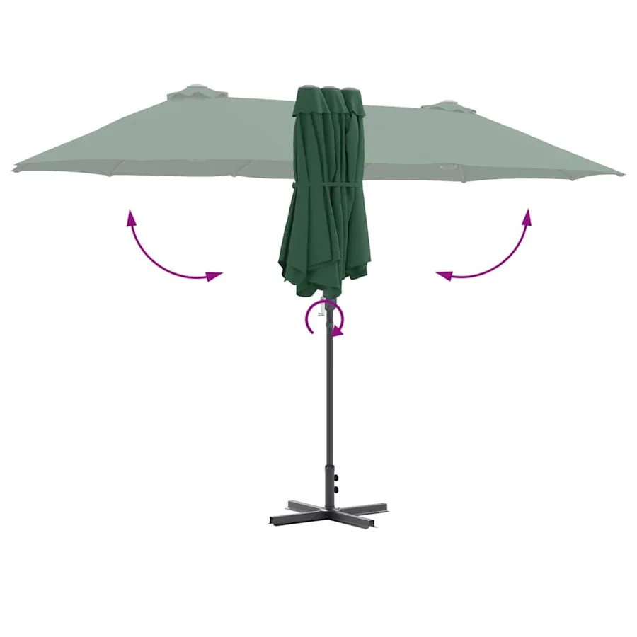 Parasol de jardin Vert 370 x 197 x 239 cm - 8