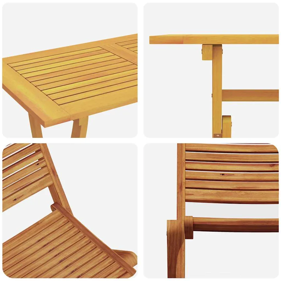 Ensemble de salle à manger pour jardin 5 pcs Marron - 11