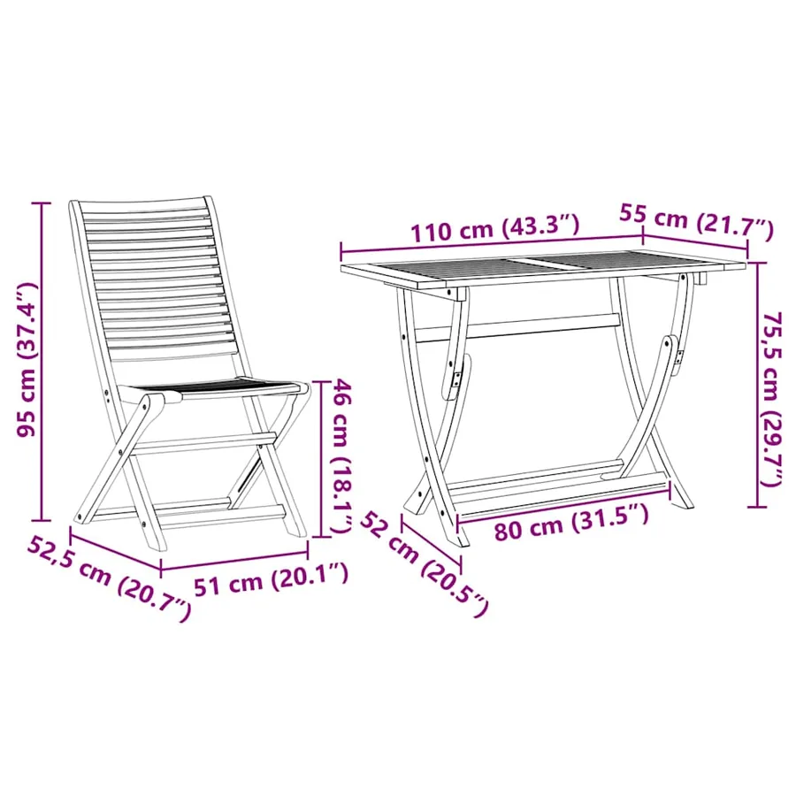 Ensemble de salle à manger pour jardin 5 pcs Marron - 14