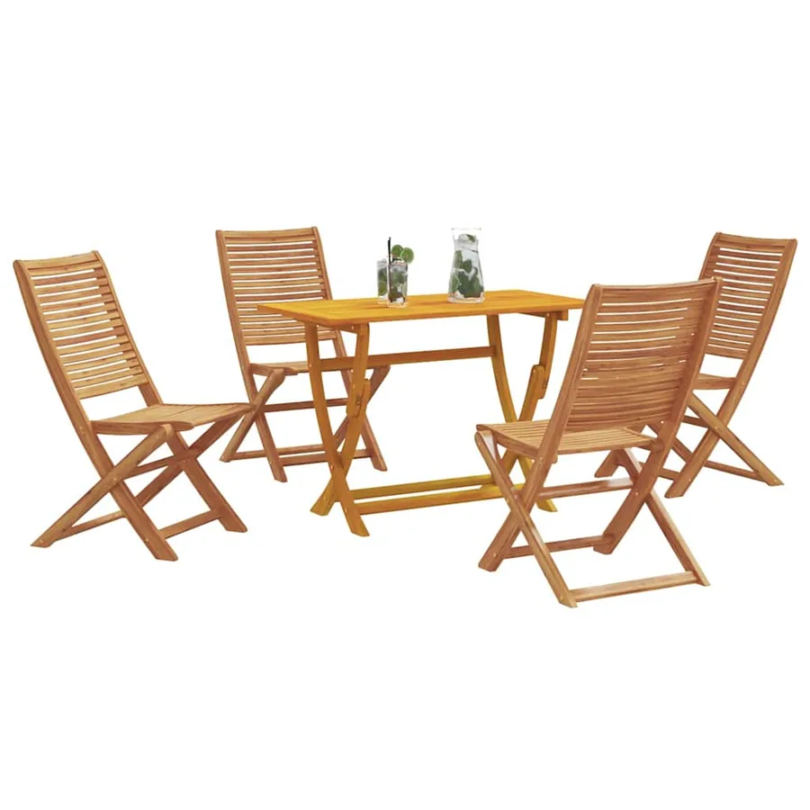Ensemble de salle à manger pour jardin 5 pcs Marron - 3