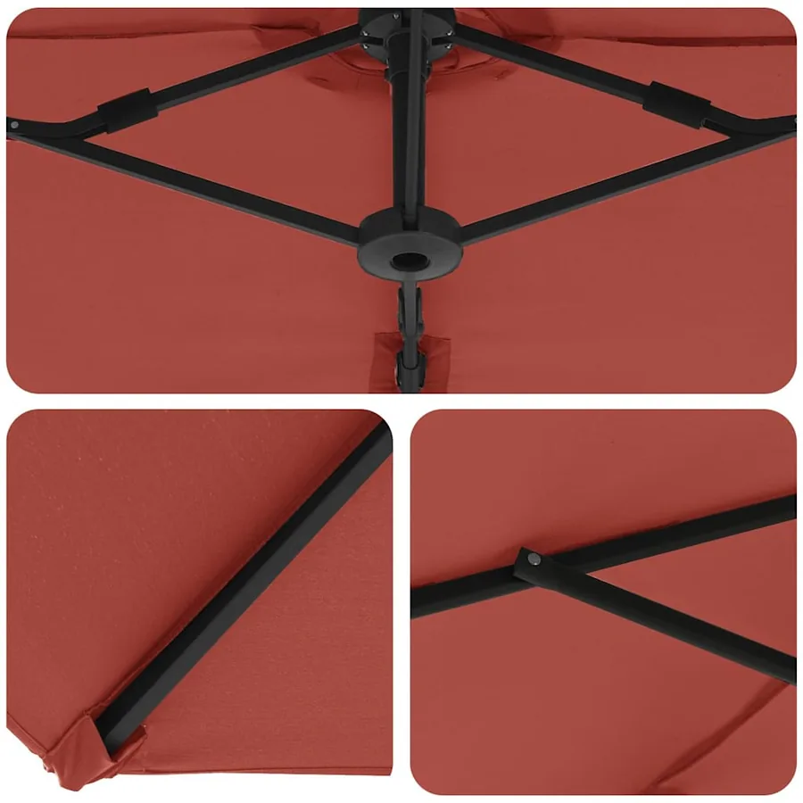 Parasol Terre cuite 372 x 198 x 243 cm Polyester et Aluminium - 8