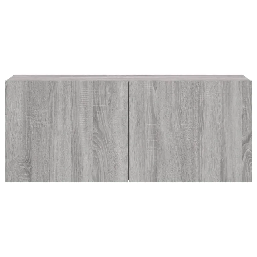 Meuble TV mural sonoma gris 100x30x41 cm - 6