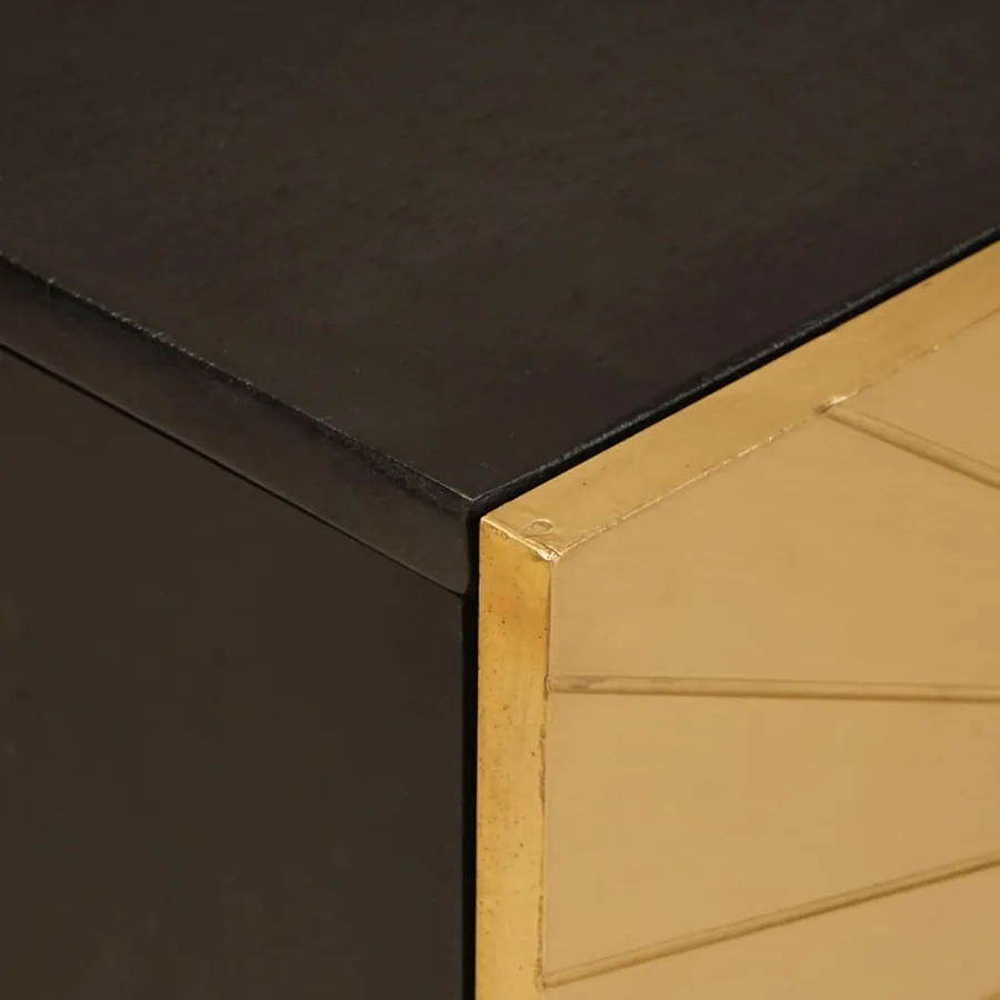 Meuble TV Noir et or 105 x 33 x 46 cm Bois d'ingénierie - 6