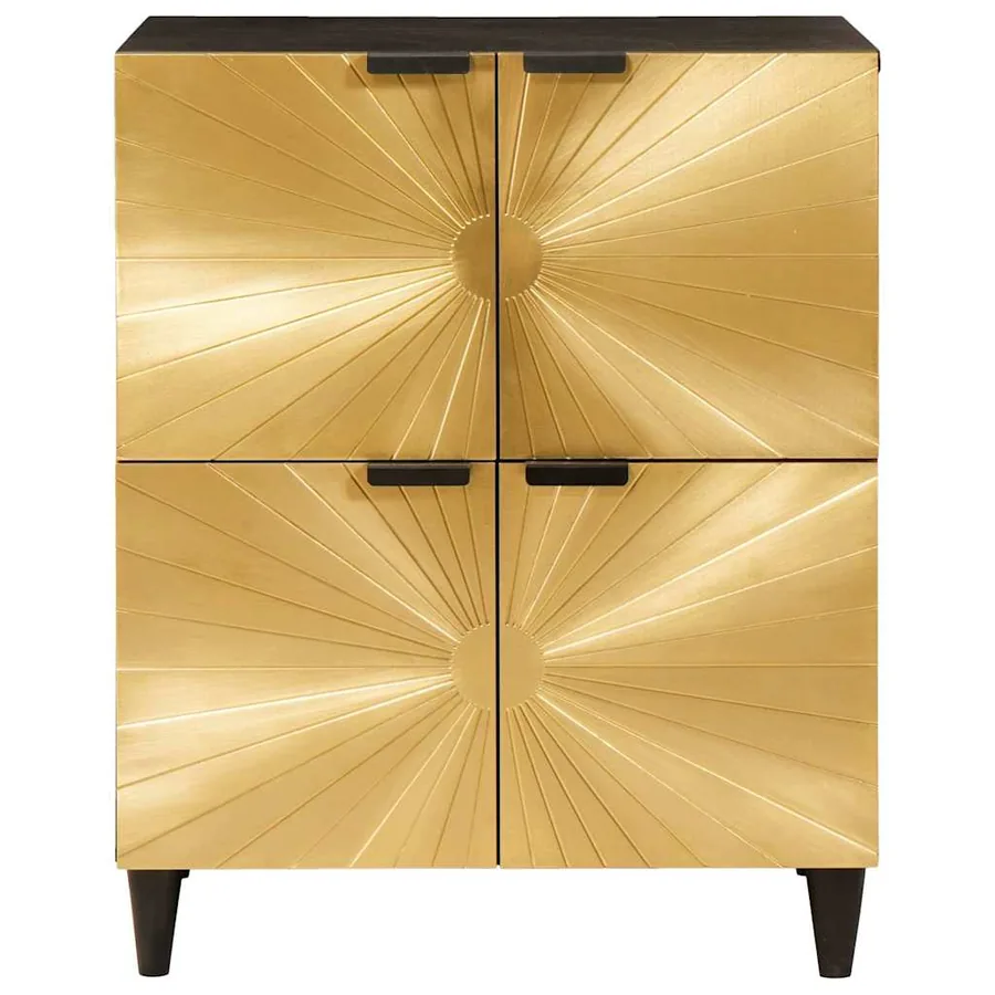 Meuble d'appoint avec stockage Noir et or 60 x 33,5 x 75 cm - 3