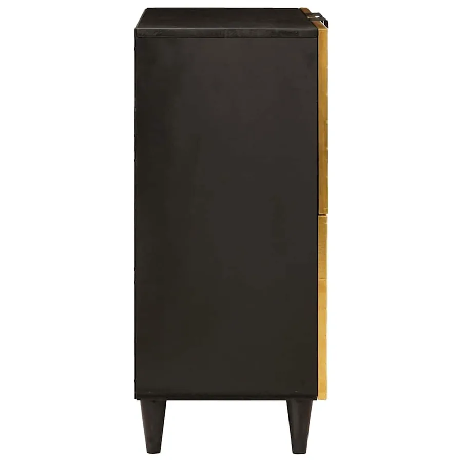 Meuble d'appoint avec stockage Noir et or 60 x 33,5 x 75 cm - 4