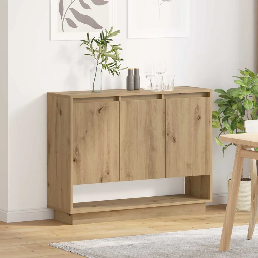 Buffet Chêne artisanal 97 x 29 x 75 cm Bois d'ingénierie - 4