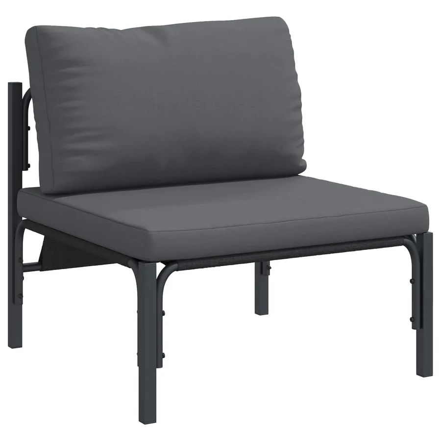 Ensemble de canapé de jardin avec coussin 13 pcs Noir Acier - 7
