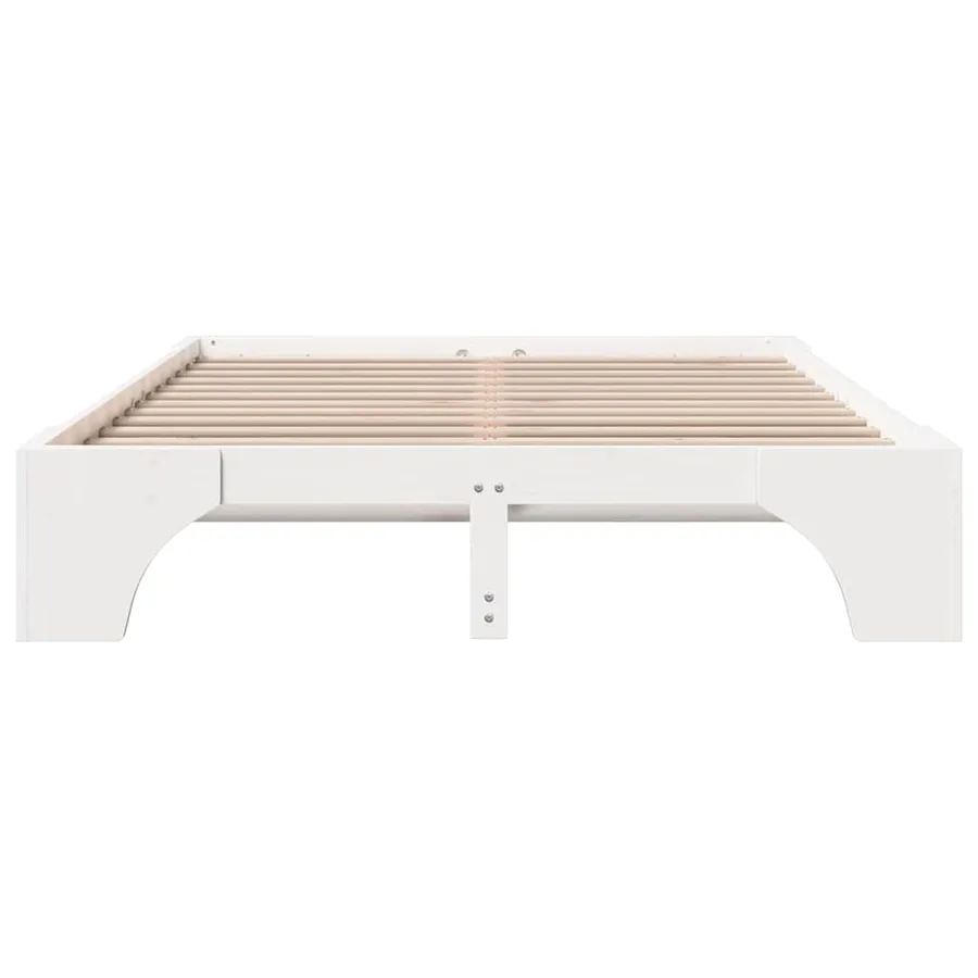 Cadre de lit Blanc 150 x 200 cm Pin massif - 5