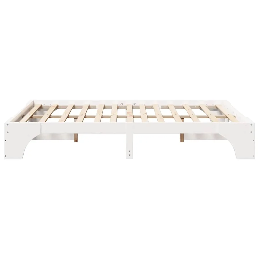 Cadre de lit Blanc 150 x 200 cm Pin massif - 6