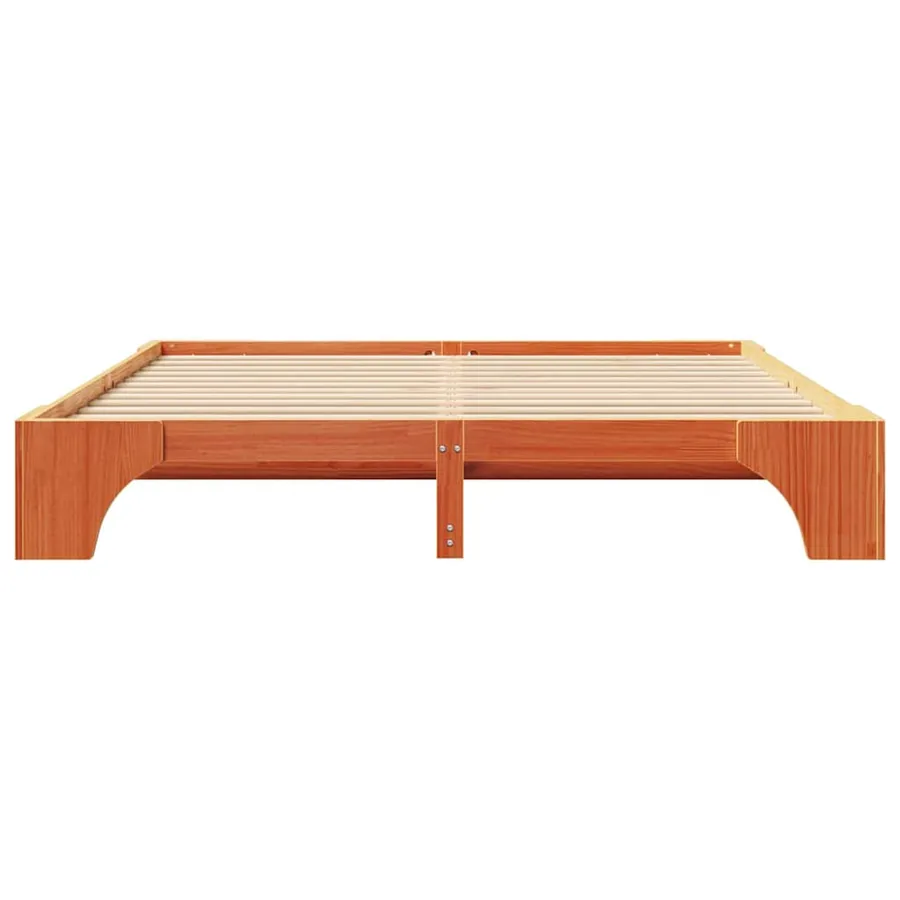 Cadre de lit Brun cire 180 x 200 cm Pin massif - 5