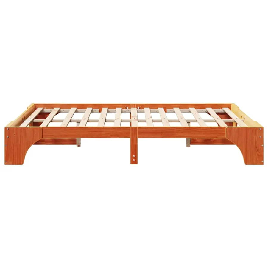 Cadre de lit Brun cire 160 x 200 cm Pin massif - 6
