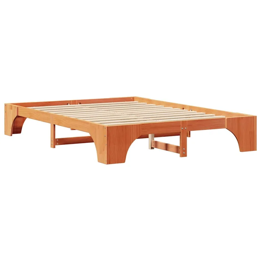 Cadre de lit Brun cire 160 x 200 cm Pin massif - 7