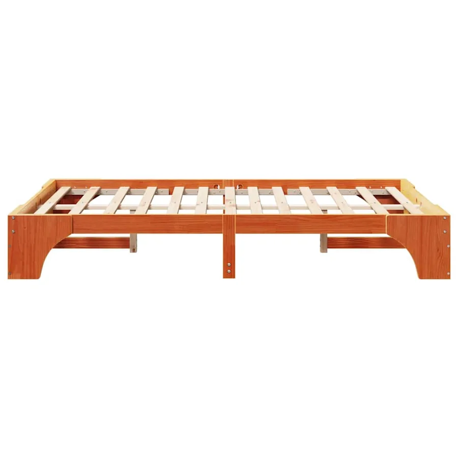 Cadre de lit Brun cire 120 x 200 cm Pin massif - 6