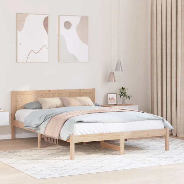 Cadre de lit Marron 160 x 200 cm Bois de pin massif