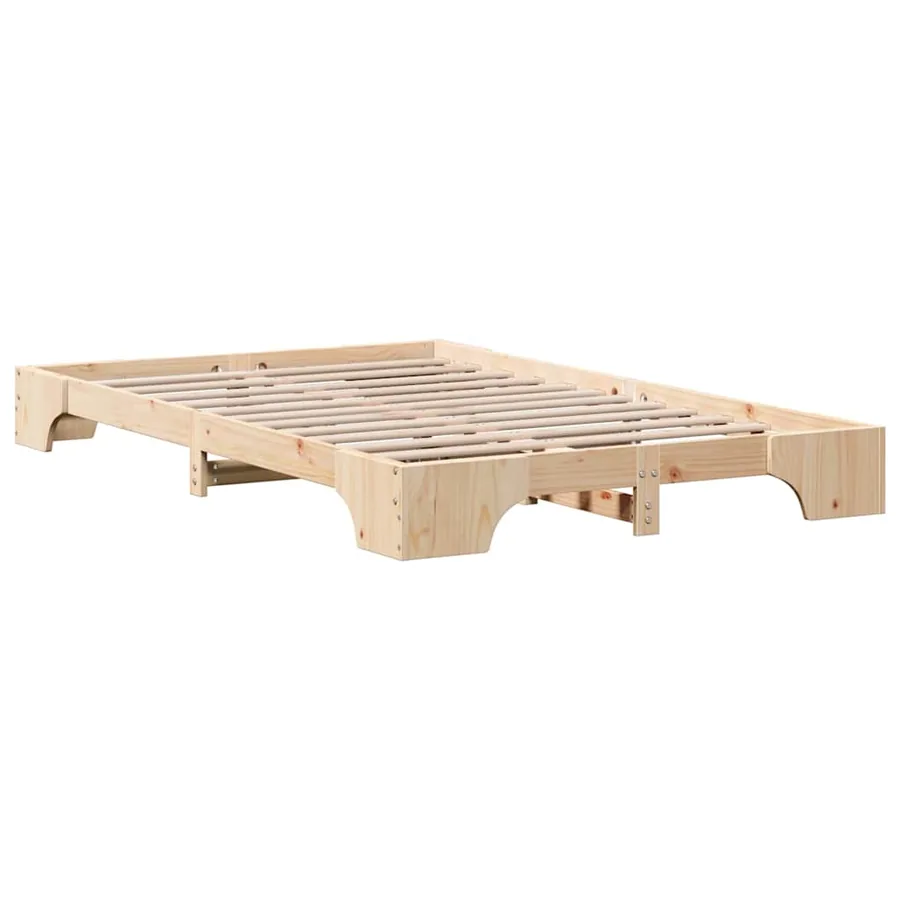 Cadre de lit Naturel 140 x 190 cm Pin massif - 7