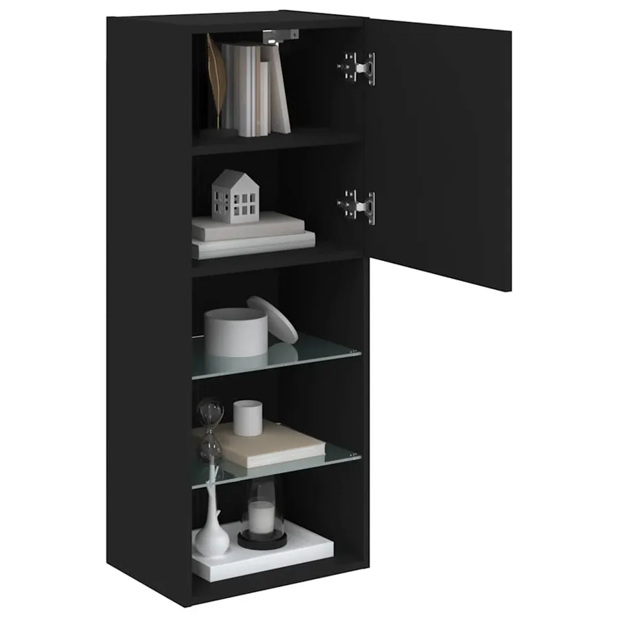 Meuble TV avec lumières LED noir 40,5x30x102 cm - 6