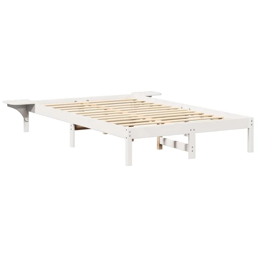 Cadre de lit Blanc 120 x 190 cm Pin massif - 4