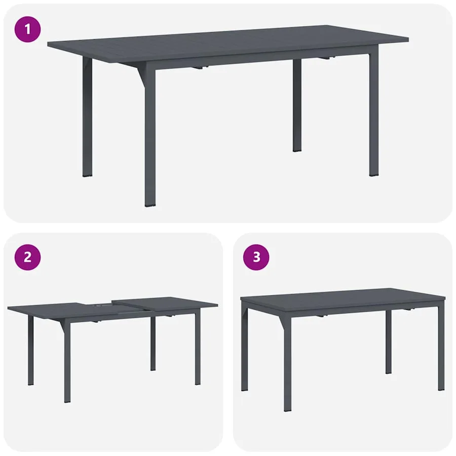 Table de patio Anthracite 180 x 80 x 74 cm - 11