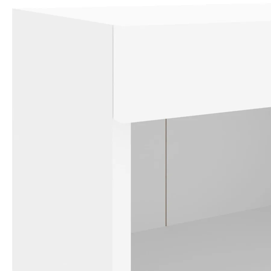 Tables de chevet murales avec lumières LED 2 pcs blanc - 12