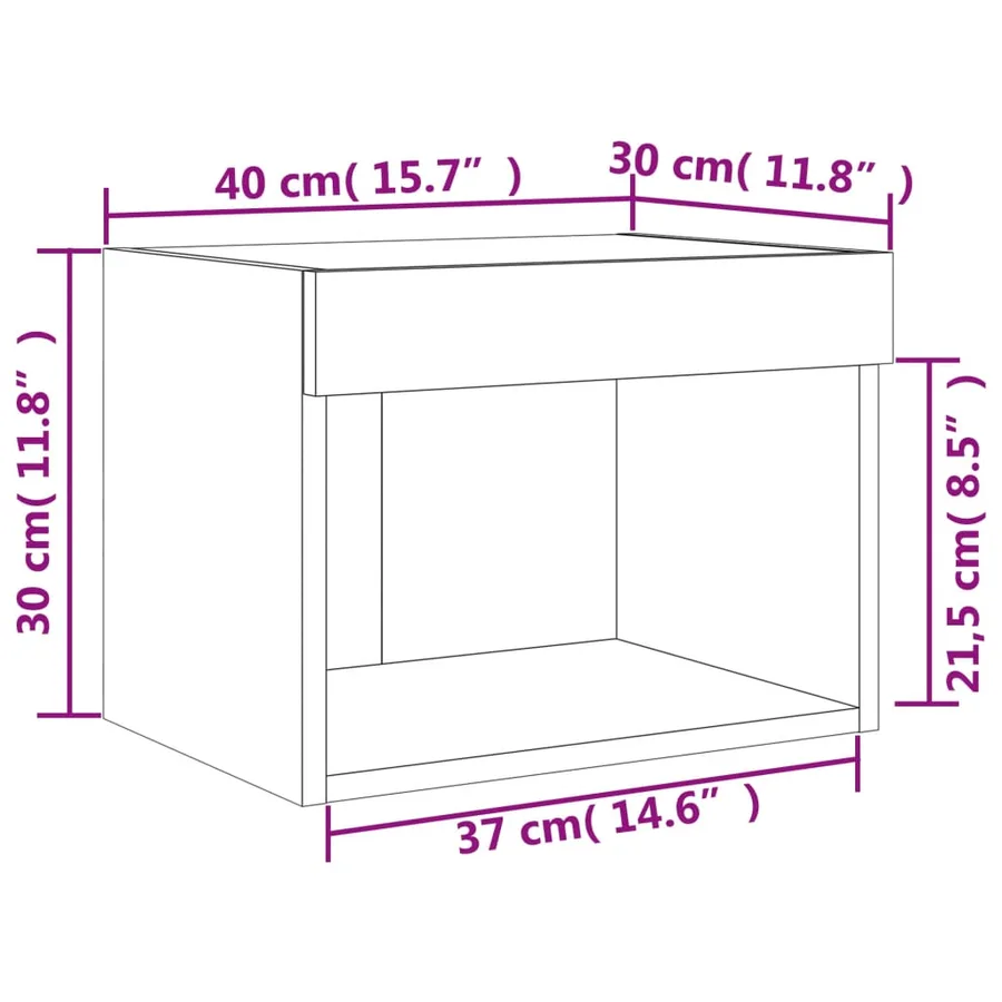 Tables de chevet murales avec lumières LED 2 pcs blanc - 18