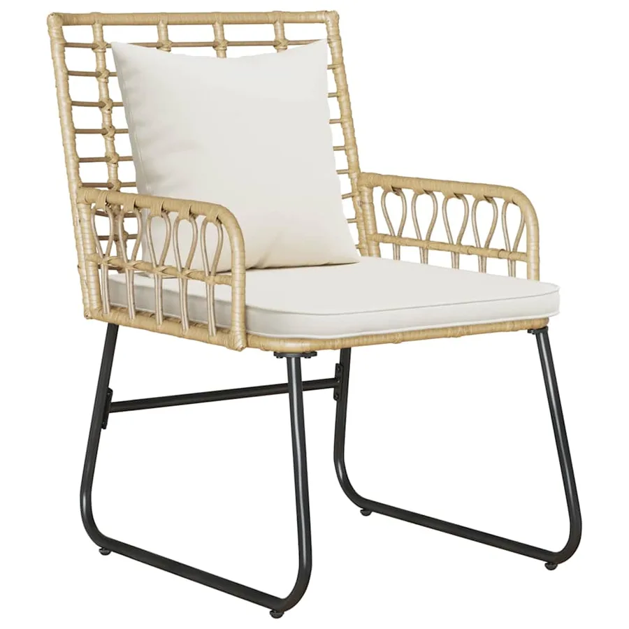 Ensemble de salle à manger pour jardin 3 pcs Marron et Crème - 4