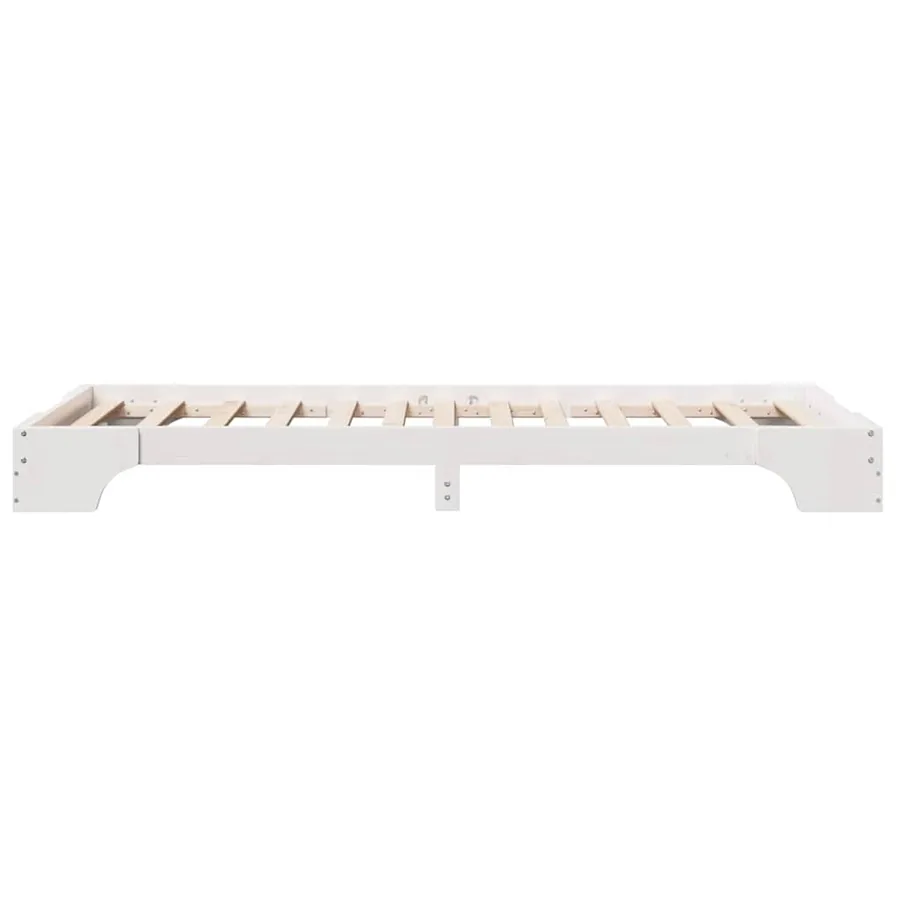 Cadre de lit Blanc 90 x 190 cm Pin massif - 6