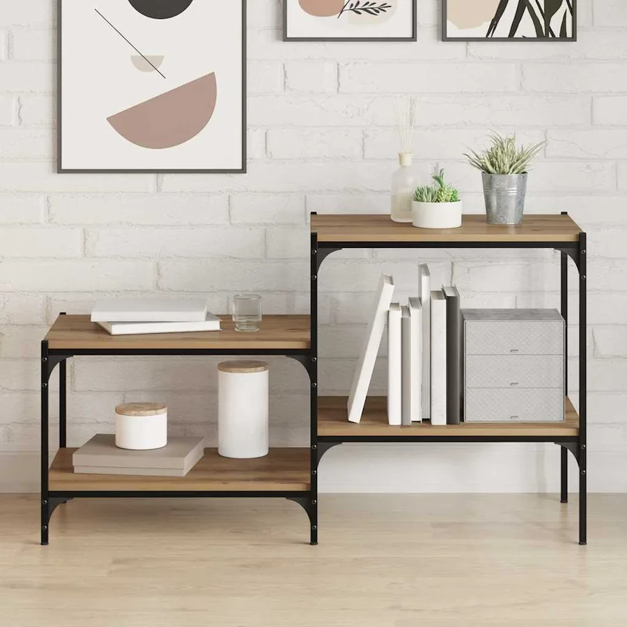 Étagère à livres 3 niveaux 4 pcs 60 x 40 x 1,5 cm Marron - 3