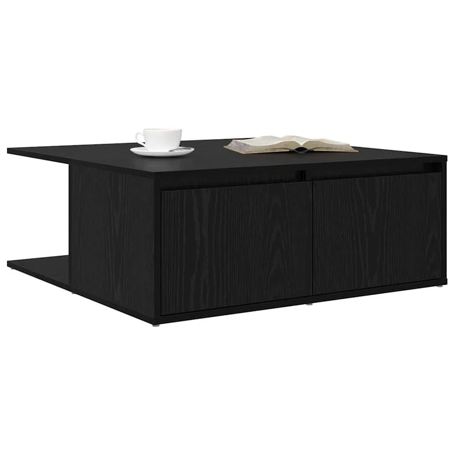 Table basse Chêne noir 80 x 80 x 31 cm Bois d'ingénierie - 3