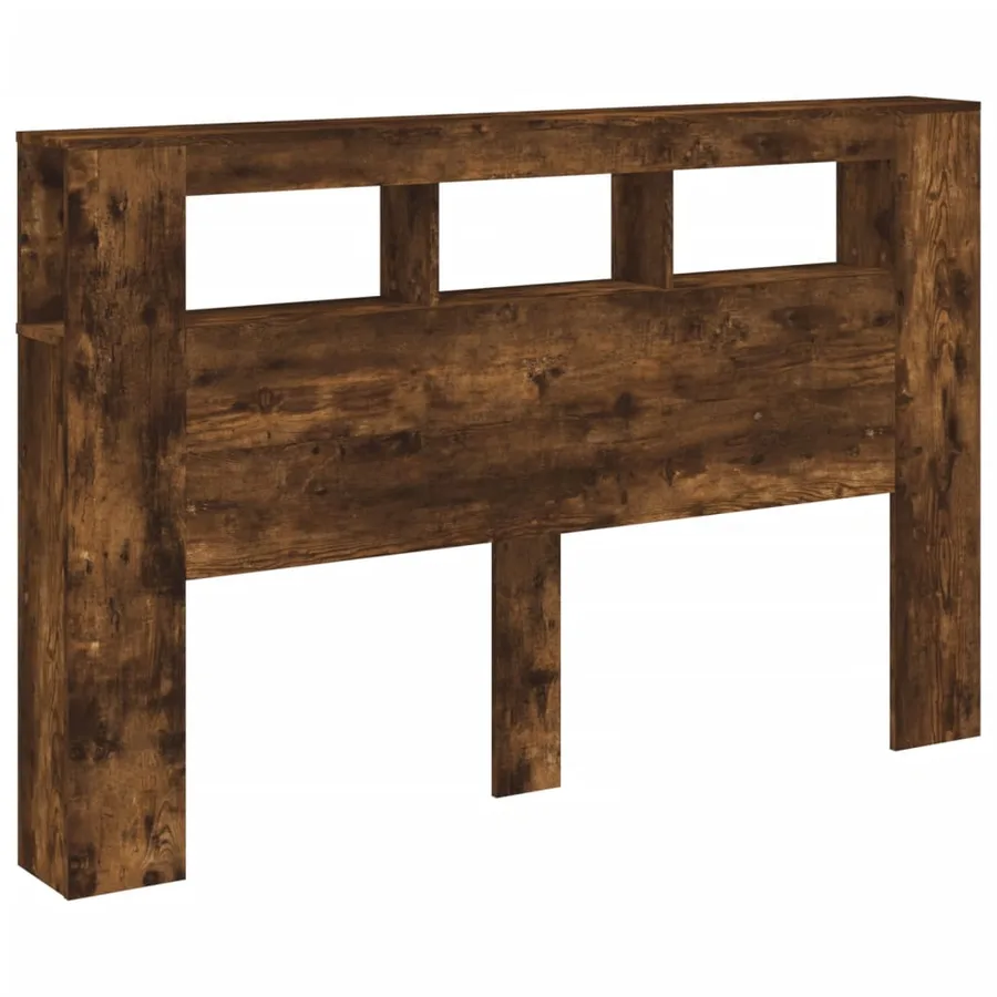 Tête de lit à LED chêne fumé 160x18,5x103,5cm bois d'ingénierie - 4