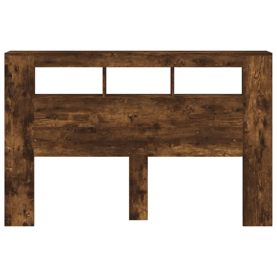 Tête de lit à LED chêne fumé 160x18,5x103,5cm bois d'ingénierie - 5