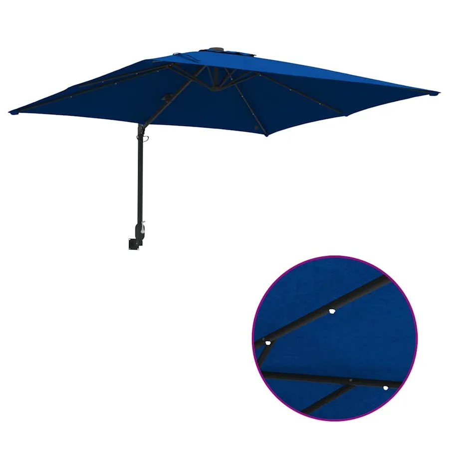 Parasol de jardin 248,5 x 247,5 x 160 cm Polyester et Acier - 10