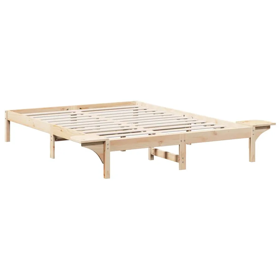 Cadre de lit Naturel 150 x 200 cm Pin massif - 7