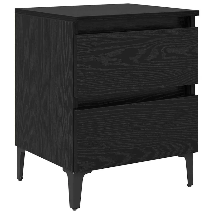 Cabinet de chevet Chêne noir 40 x 35 x 50 cm Bois d'ingénierie - 2
